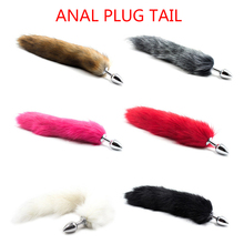 Sexy Wig Wool Fox Tail Back Pull Beads Metal Anal Plug Men And Women Sex Toys Men And Women Sexy Fart Plug Adult Accessories 2024 - buy cheap