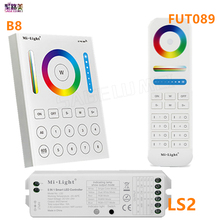 MiLight-regulador inalámbrico FUT089 8 Zone RF, 2,4G, Panel táctil B8, montado en la pared, controlador led 5 en 1 para tira led RGB + CCT 2024 - compra barato