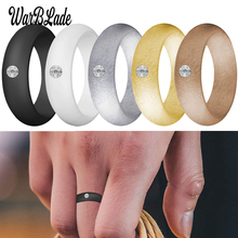 Женские силиконовые кольца FDA, эластичные гипоаллергенные кольца на палец, стразы 5,7 мм, для свадьбы 2024 - купить недорого
