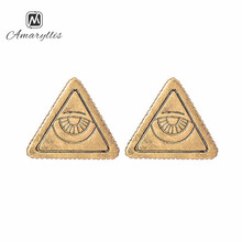 Amaiyllis Simple Alloy Triangle Round Studs Earrings Vintage Tribal Sign Post Earrings Ethnic Metal Every Day Earrings Brincos 2024 - buy cheap