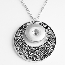 Vintage round Bohemia flower 18mm  snap button pendant Necklace OEM, ODM NC988 2024 - buy cheap