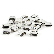 2016 Wholesale 20 Pcs Micro USB Type B Female Socket 180 Degree 5-Pin SMD SMT Soldering Jack 2024 - купить недорого