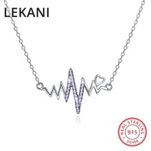 LEKANI Real 925 Sterling Silver Jewelry Fashion Korean Tiny Wave Chain Necklaces Crystals From Swarovski For Women Party Wedding 2024 - buy cheap