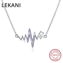 Joyería LEKANI Plata de Ley 925 auténtica moda coreana collar de cadena de onda pequeña cristales de Swarovski para mujer fiesta boda 2024 - compra barato