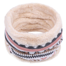 Детские зимние теплые вязаные шарфы-кольца, Суперэластичные вязаные шарфы с принтом внутри, теплые шарфы для мальчиков и девочек 2024 - купить недорого