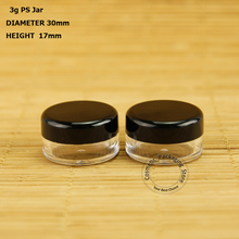 100pcs Wholesale 3g Empty Plastic Cream Jar Black Cap Eyeshadow Cosmetic Container Sample Pot Brand Facial Cream Refillable 2024 - buy cheap