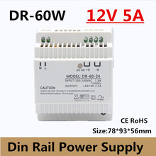 (DR-60-12) Free Shipping CE RoHS Certificated 60w 12v 5A Din Rail Switching Power Supply For Industry ac-dc 12v 5a power supply 2024 - buy cheap