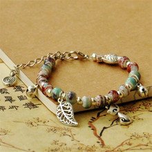 SEA MEW Fashion Style Metal Ceramic Bracelets Handmade Porcelain Beads Adjustable Bracelets For Women Girl's Gift 2024 - buy cheap