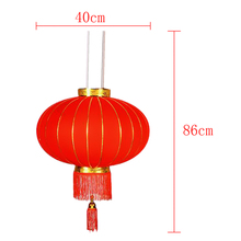 Красный китайский новогодний фонарь, флокирующий подвесной фонарь, праздничное украшение для дома 2024 - купить недорого
