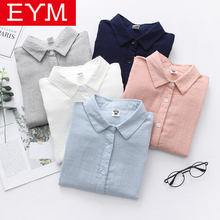 EYM 2021 New Spring Women Fashion Long Sleeve Shirt Solid Color Blouse Shirt Loose Casual Simple Style Blosues Tops Ladies Blusa 2024 - buy cheap