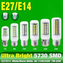 Ultra Bright 5730 LED Corn Bulb Lamp Light 110V 220V E14 E27 7W 9W 12W 15W 20W 25W Led Spotlight 24 / 36 / 48 / 56 / 69 / 72LEDs 2024 - buy cheap