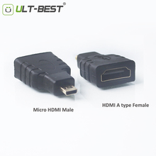 Ult-melhor adaptador micro hdmi tipo d macho para hdmi tipo um conector conversor fêmea banhado a ouro 1080p 2024 - compre barato