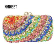 blue diamante banquet bag pendant pattern crystal evening bags Diamonds women party purse wedding bridal clutch bag SC149 2024 - buy cheap