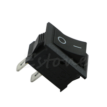 Interruptor retangular liga/desliga, preto, branco, botão de barco de carro, KCD1-2Pin 250v, 3a, novo