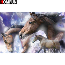 HOMFUN Full Square/Round Drill 5D DIY Diamond Painting "Horse scenery" 3D Embroidery Cross Stitch 5D Home Decor A17605 2024 - buy cheap
