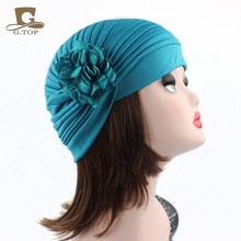 New Women Floral Pleated Head Wrap Bonnet Turban Chemo Cap With Spring Flower Ladies Turbante 2024 - buy cheap