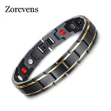 ZORCVENS 2022 New Men Health Bracelets & Bangles Magnetic Power Stainless Steel Charm Bracelet Jewelry For Man 2024 - buy cheap