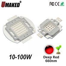 10W 20W 30W 50W 100W LED Deep red beads, 660-665nm led lighting source,33mil  Epistar chip for led grow planting lighting 2024 - buy cheap