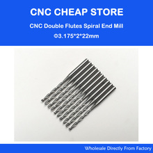 10pcsx1/8" 2mm Carbide CNC Double/Two Flute Spiral Bits CEL 22mm end mill engraving cutter 2024 - buy cheap