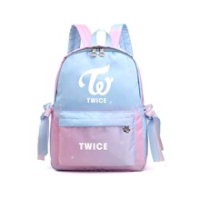 Gradient Color Kpop TWICE Momo Mina Canvas School Bags Laptop Backpack Kawaii Travel Backpack Pink Bagpack Mochila Feminina 2019 2024 - buy cheap
