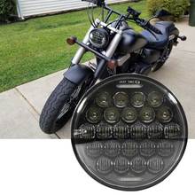 Fit for  Sportster, Iron 883, Dyna, Street Bob FXDB 75w 5-3 / 4 5.75 '' inch Black Projector LED Headlight Bulbs 2024 - buy cheap