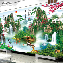 Zozack DIY DMC Cross Stitch Kits Embroidery Needlework Landscape Painting on Canvas Cross-stitch Sets Sale Home Decoration 2024 - buy cheap