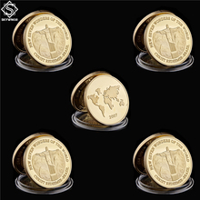 5PCS World Christ Redeemer Gold Souvenir Coin Brazil 2017 New Seven Wonders of The World Token God Coins 2024 - buy cheap