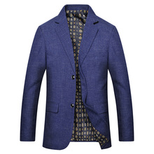 2019 Style Fashion Mens Casual Dress Suit Jacket Business Mens Blue Stripe Suit Jacket Slim Fit Blazers Men Business Jacket 2024 - buy cheap