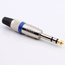 1/4'' 6.35mm 2 3 Pin Mono Stereo Male 6.35 Audio Connector 6.5 Amplifier Microphone TRS with Gold Tip Speaker Plug Weld-On 2024 - compre barato