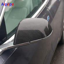 TESLA modelo 3 ABS de fibra de carbono del lado del coche puerta espejo retrovisor proteger cubierta de Marco adornos de estilo de coche accesorios 2024 - compra barato
