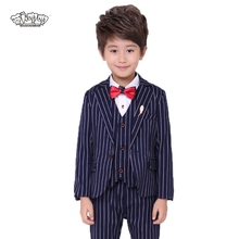 Terno floral para meninos, roupa de casamento estilo blazer, camisa, colete, calça e gravata, 5 peças 2024 - compre barato