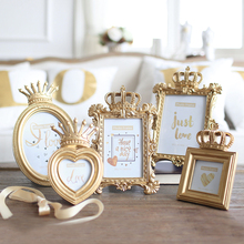 7/6/3 inches Luxury Vintage European Style Gold Crown Decor Resin Picture Desktop Frame Photo Frame Gift Home Wedding Decoration 2024 - buy cheap