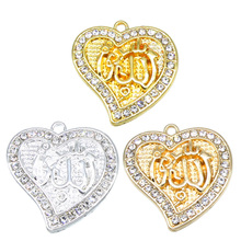 3PCS Wholesale Religious Muslim Islamic Allah Charm Rhinestone Pendants For Necklace Bracelet DIY Jewelry Making Handmade 2024 - buy cheap