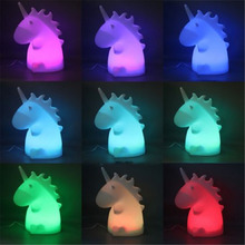 Unicorn Night Light Creative LED Night Lamp Mood Light Cartoon Eyeshield Lamp LED Light and Toy Intelligence Development 2024 - buy cheap