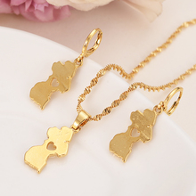 Bangrui New Fashion map Jewelry Set Pendant Necklace & Earring Fashion Circle Design Gold Color 2024 - buy cheap