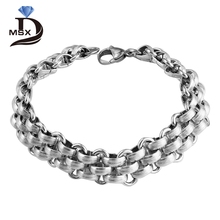 Trendy 316L Stainless Steel Bracelet Bangle for Man Male Luxury Brand Wedding Party Jewelry Wide Wristband Gift 2024 - buy cheap