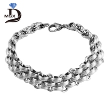 316l na moda pulseira de aço inoxidável para o homem masculino marca luxo festa casamento jóias ampla pulseira presente 2024 - compre barato