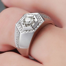 Тестовое положительное тестовое положительное 1CT 6,5mm G-H Moissanite алмазное мужское кольцо винтажное классическое кольцо из стерлингового серебра 925 пробы 2024 - купить недорого