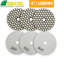 DIATOOL 6pcs 4"/100mm White Buff Diamond Dry Polishing Pads Stone Resin Bond Sanding Disc Granite Marble Flexible Polosher Disc 2024 - buy cheap