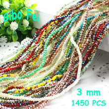Free shipping multi color 3mm 1450PCS Glass Czech crystal beads, wheel beads,transit beads,bracelet necklace Jewelry Making DIY 2024 - buy cheap