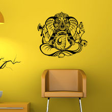Gran oferta Ganesha indio pegatina para pared con patrón PVC casa pared del dormitorio de arte decoración de pared calcomanías de vinilo para pared Mural Y-521 2024 - compra barato