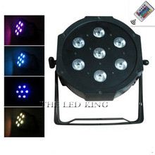 1pcs/lot IR remote China dj par slim led par 7x12W RGBW 4IN1 dmx led par light rgbw No Noise 2024 - buy cheap