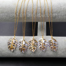 WT-N917 Wholesale custom Carved Leaf Season Shell Pendant Necklace,Natural Sea Shell With Gold Electroplated Charm Necklace 2024 - buy cheap