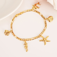 PNG Charm dolphin shell starfish Bracelet for Women Gold Christmas gifts cute kids girls Hand Chain Jewelry anklets Arab gift 2024 - buy cheap