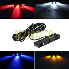Miniluz LED superbrillante para matrícula de coche, lámpara Universal para motocicleta, color rojo/Blanco/ámbar/azul, 3 piezas 2024 - compra barato