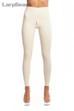 White Latex leggings with crotch zipper Sexy Latex Tight Pants Rubber Latex Trousers 2024 - buy cheap