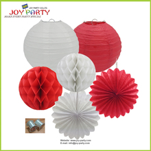 Popular Chinese Red Themed Festival Garden Wedding Birthday Party Paper Lantern Fan Ball Hanging Decoration 2024 - buy cheap