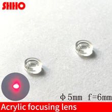 5mm material PMMA acrílico com foco diâmetro da lente de comprimento focal 6mm pequeno diâmetro da lente do laser lente lentes ópticas de plástico 2024 - compre barato