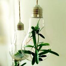 New Glass Bulb Lamp Shape Flower Water Plant Hanging Vase Hydroponic Container Terrarium Glass Home Office Wedding Decoration 2024 - buy cheap