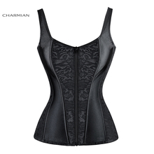 Charmian Sexy Women Waist Trainer Corset Lace and Satin Halter Corsets Body Shapewear Bustier Cincher Bustier Corselet Corpete 2024 - buy cheap